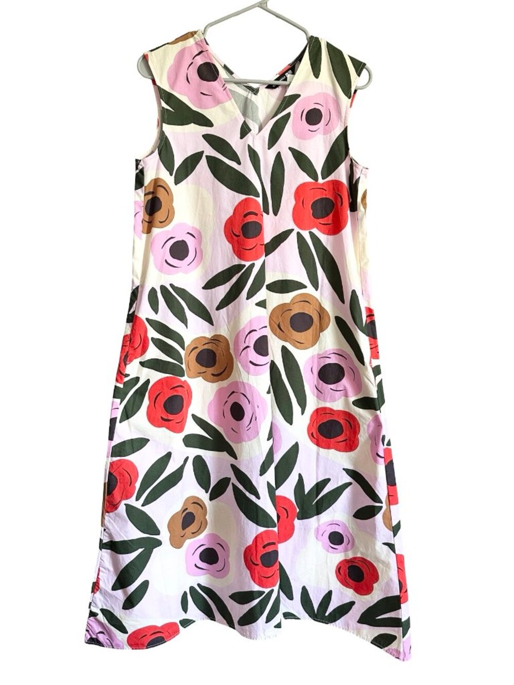 NWT Marimekko x Uniqlo Sleeveless Dress S Floral Ruukku Design Flare Pockets